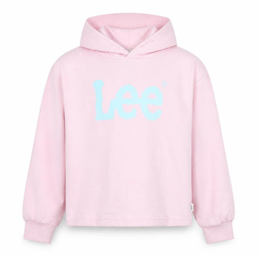 Lee Girls Pink Cotton Pullover Hoodie Size 10-11 Years Pullover - Logo