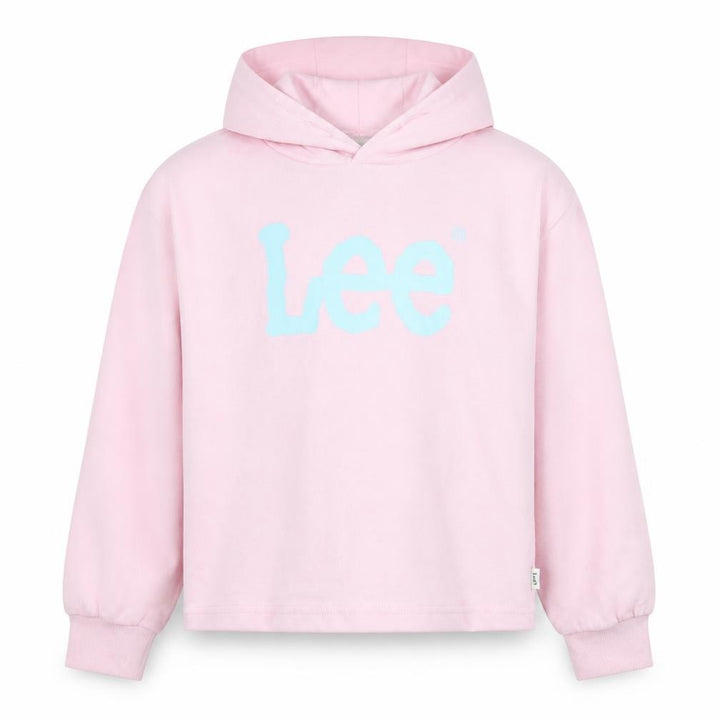 Lee Girls Pink Cotton Pullover Hoodie Size 10-11 Years Pullover - Logo