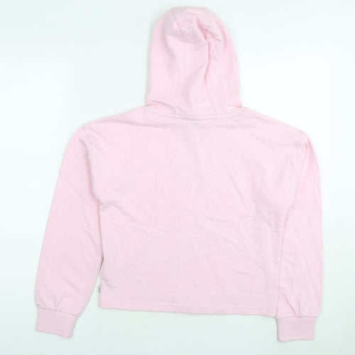 Lee Girls Pink Cotton Pullover Hoodie Size 10-11 Years Pullover - Logo