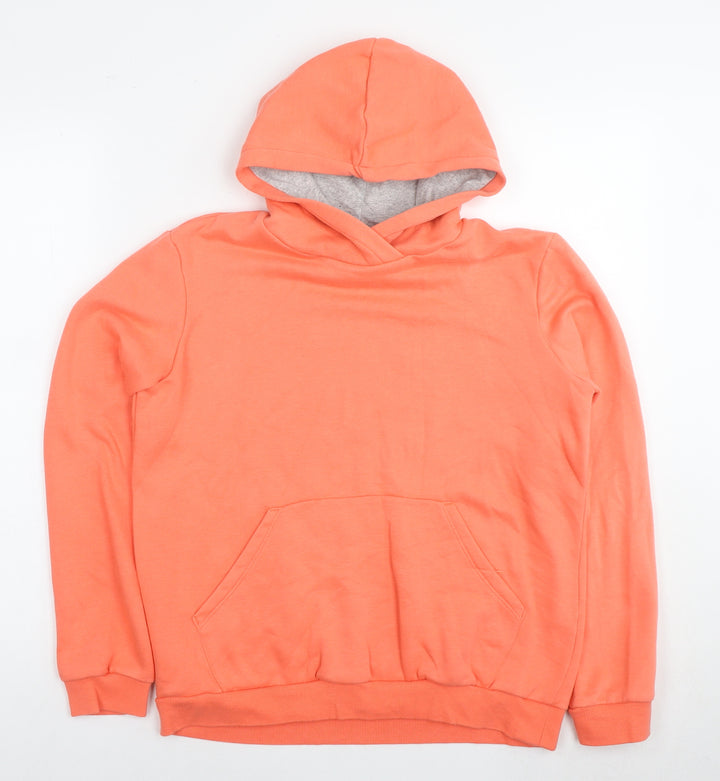 DECATHLON Girls Orange Polyester Pullover Hoodie Size 14-15 Years Pullover - Neon