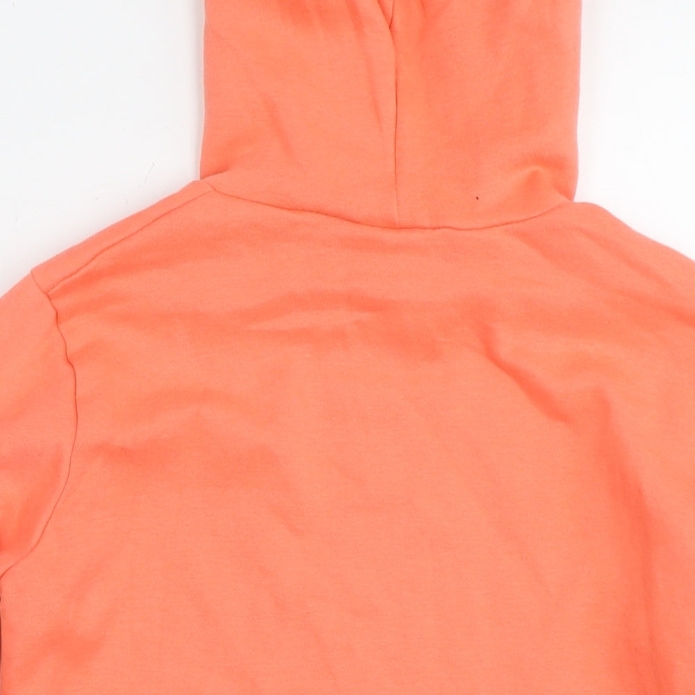 DECATHLON Girls Orange Polyester Pullover Hoodie Size 14-15 Years Pullover - Neon