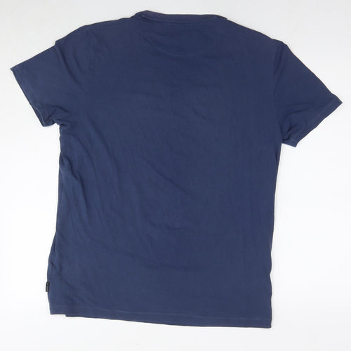 Ted Baker Mens Blue Cotton T-Shirt Size XL Round Neck - Label Size 4