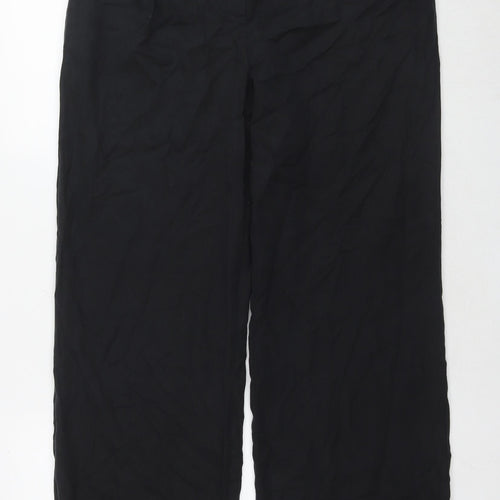 Hush Womens Black Lyocell Trousers Size 10 L29 in Regular Zip