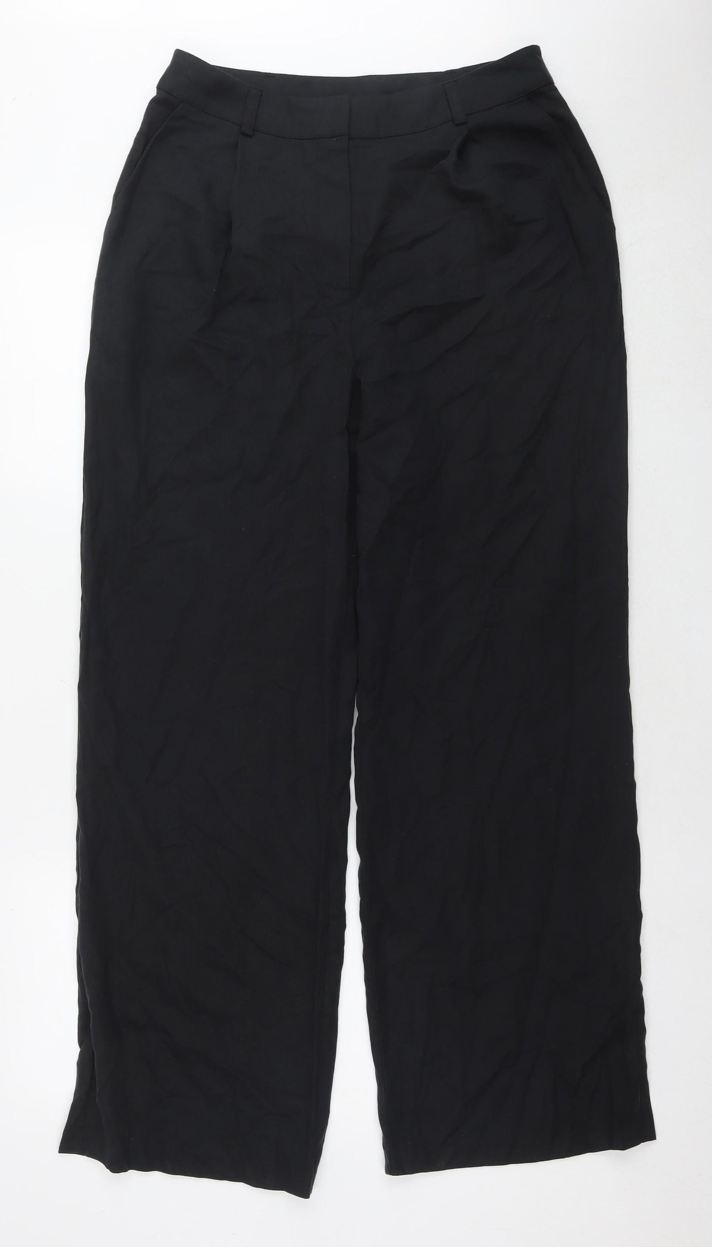 Hush Womens Black Lyocell Trousers Size 10 L29 in Regular Zip