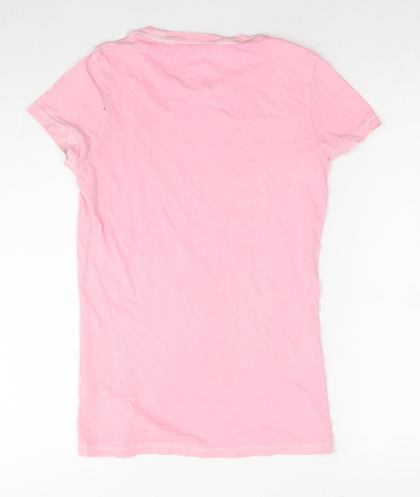 Jack Wills Womens Pink Cotton Basic T-Shirt Size 8 Round Neck - Logo