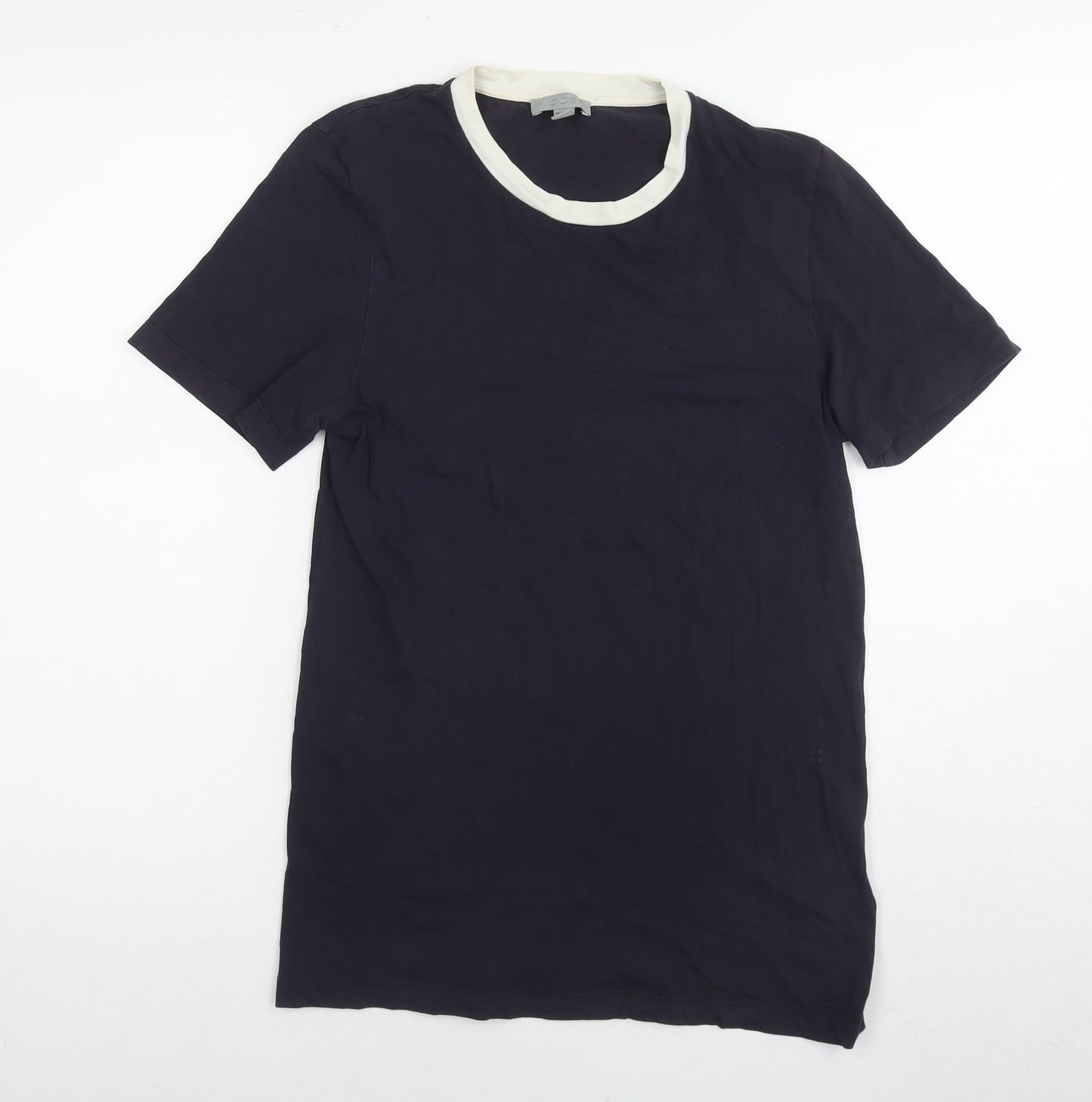 COS Womens Blue Cotton Basic T-Shirt Size S Round Neck