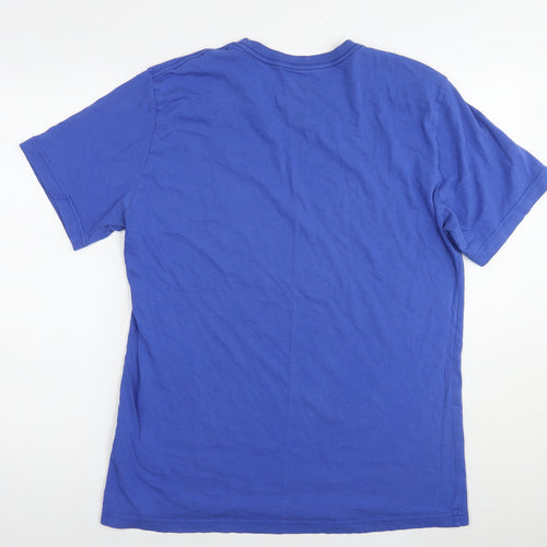 Nike Mens Blue Cotton T-Shirt Size L Round Neck