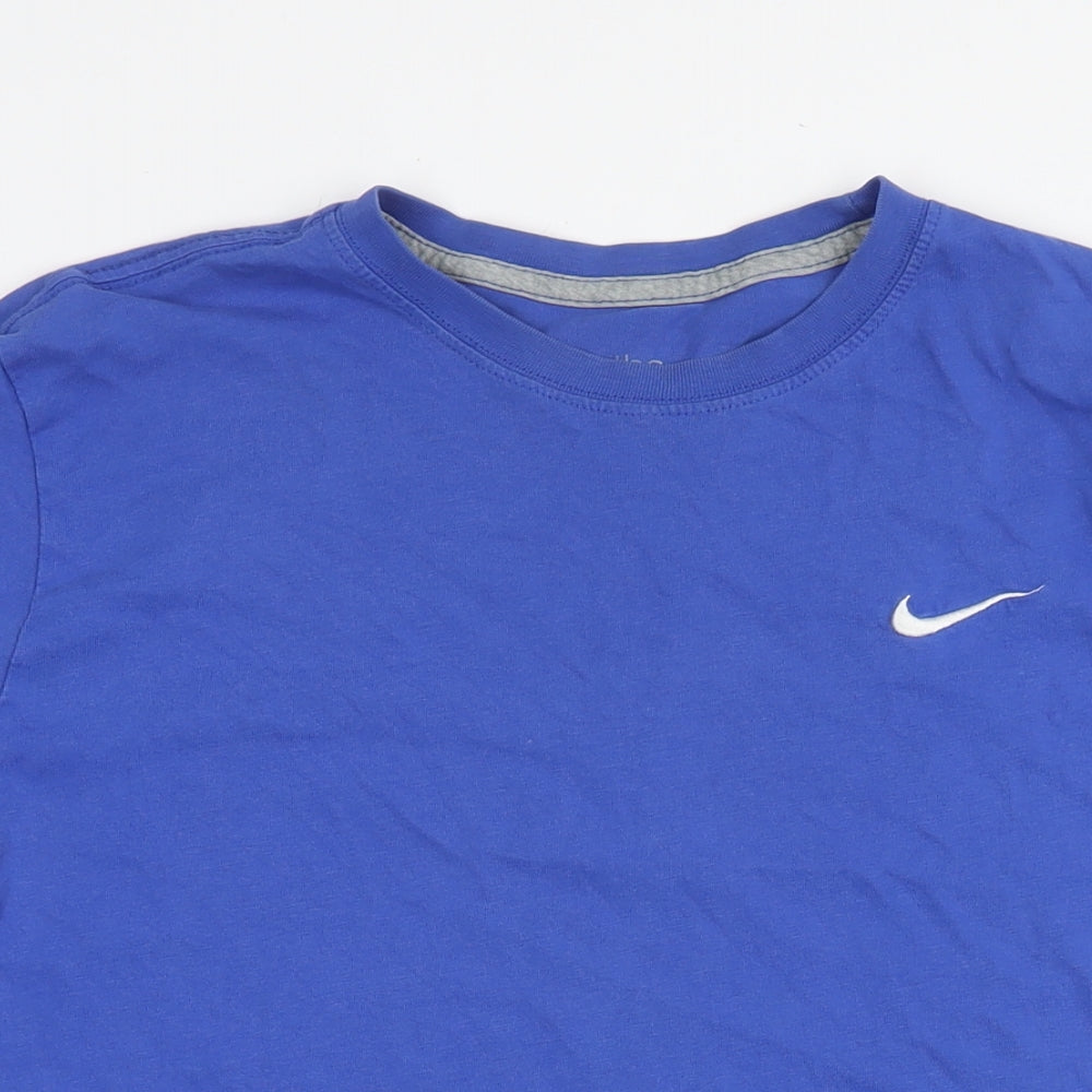 Nike Mens Blue Cotton T-Shirt Size L Round Neck