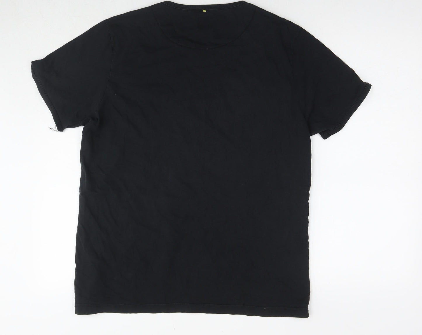 Pretty Green Mens Black Cotton T-Shirt Size M Round Neck - Logo