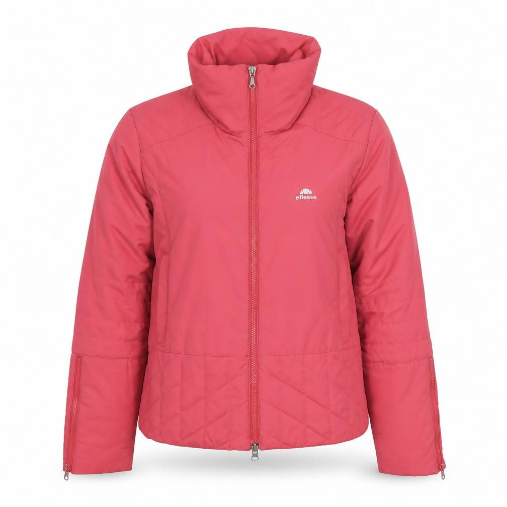 Front view of Ellesse women’s pink jacket, size UK 10, zip