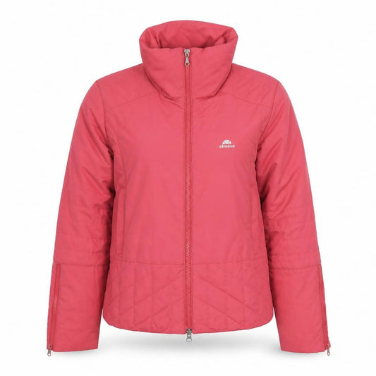 Front view of Ellesse women’s pink jacket, size UK 10, zip