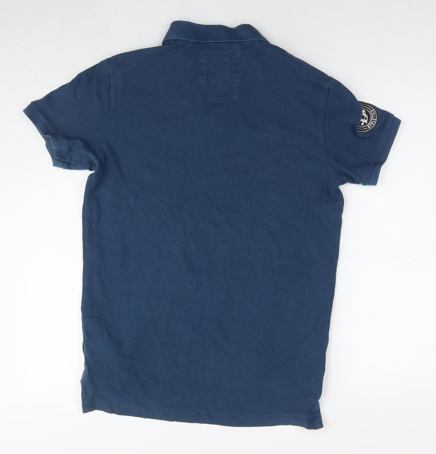 Superdry Mens Blue Cotton Polo Size M Collared Pullover