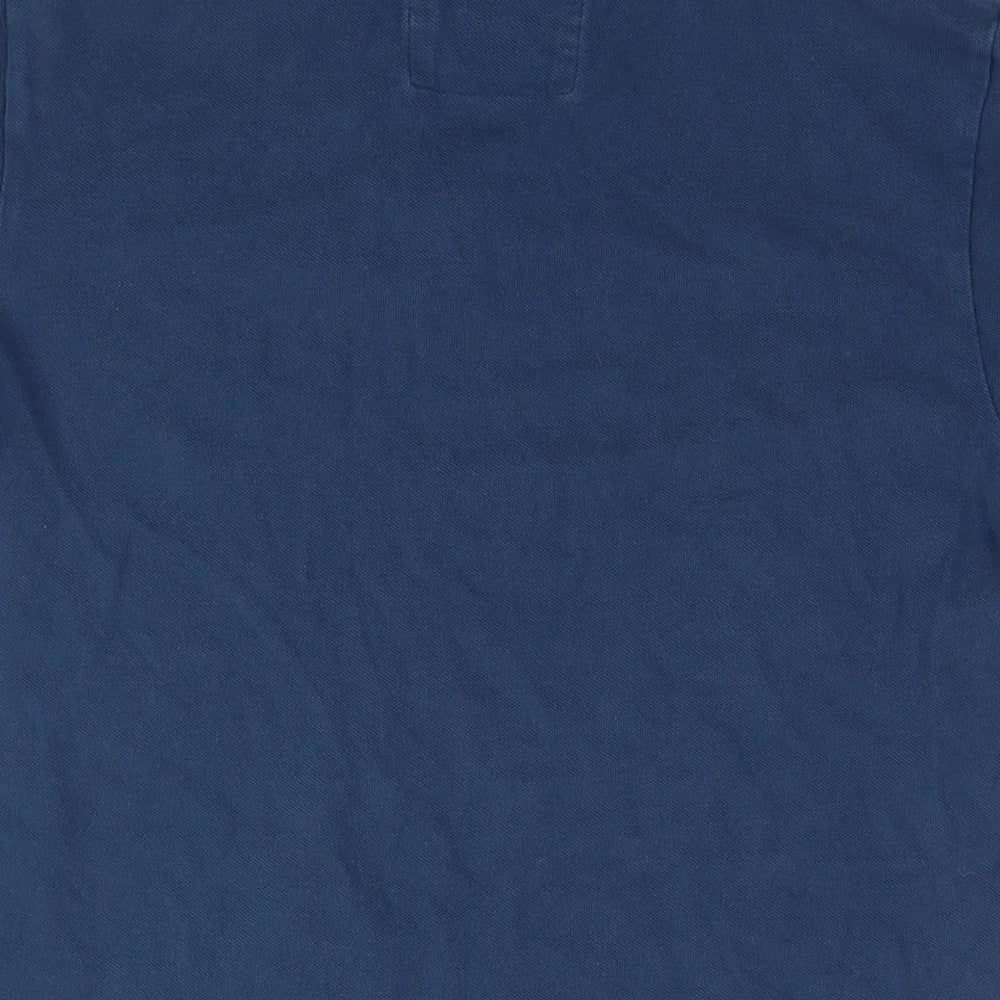 Superdry Mens Blue Cotton Polo Size M Collared Pullover