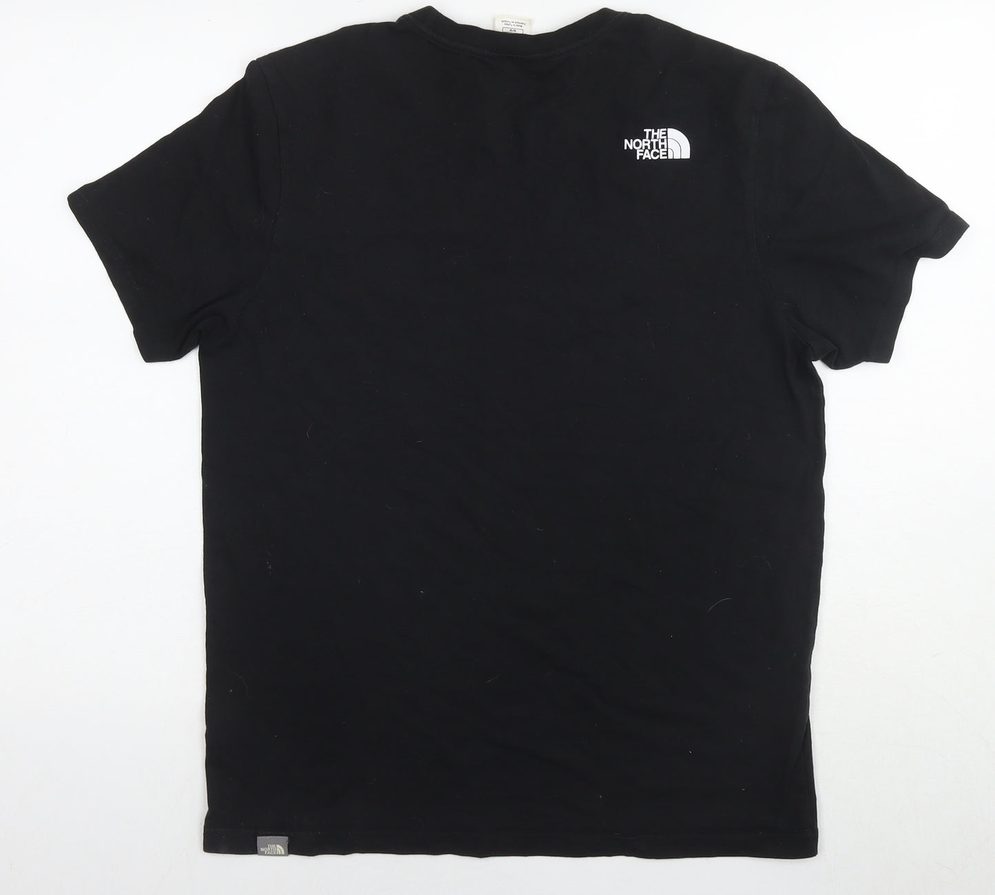 The North Face Mens Black Cotton T-Shirt Size M Round Neck - Logo