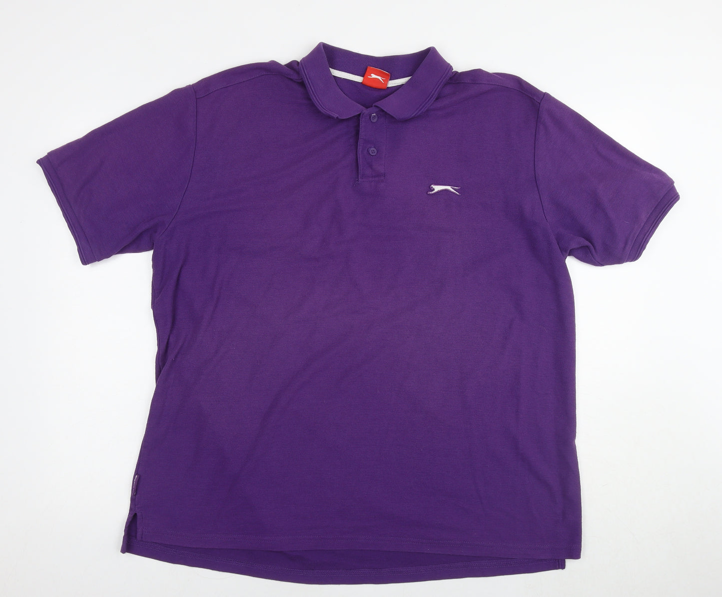 Slazenger Mens Purple Cotton Polo Size 3XL Collared Pullover