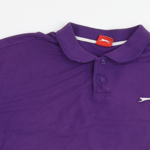 Slazenger Mens Purple Cotton Polo Size 3XL Collared Pullover