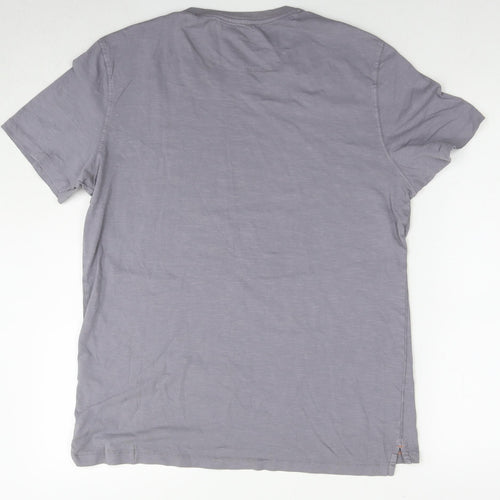 White Stuff Mens Grey Cotton T-Shirt Size M Round Neck