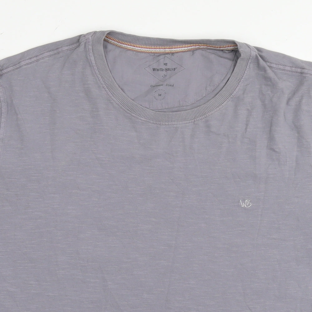 White Stuff Mens Grey Cotton T-Shirt Size M Round Neck