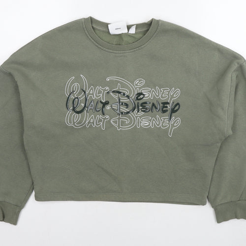 Disney Womens Green Cotton Pullover Sweatshirt Size 6 Pullover - Walt Disney Size 6-8