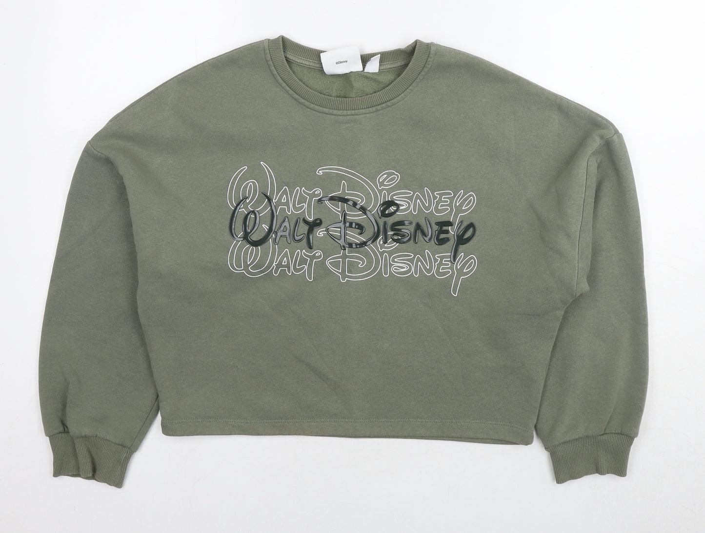 Disney Womens Green Cotton Pullover Sweatshirt Size 6 Pullover - Walt Disney Size 6-8