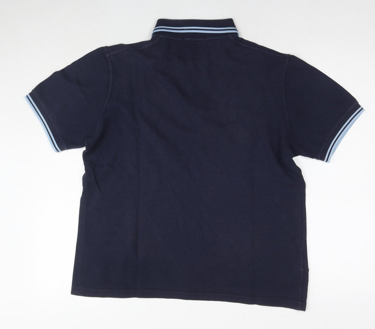 Fred Perry Mens Blue Cotton Polo Size L Collared Pullover