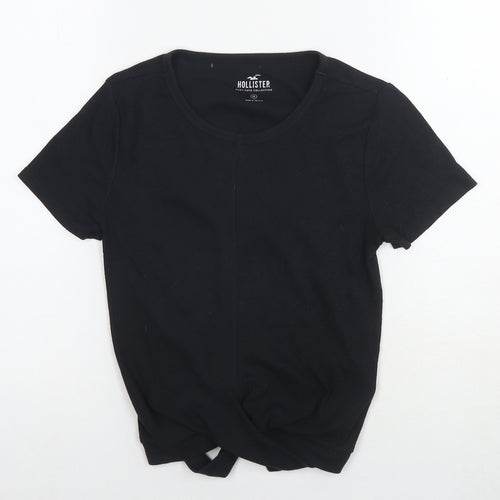 Hollister Womens Black Cotton Basic T-Shirt Size M Round Neck