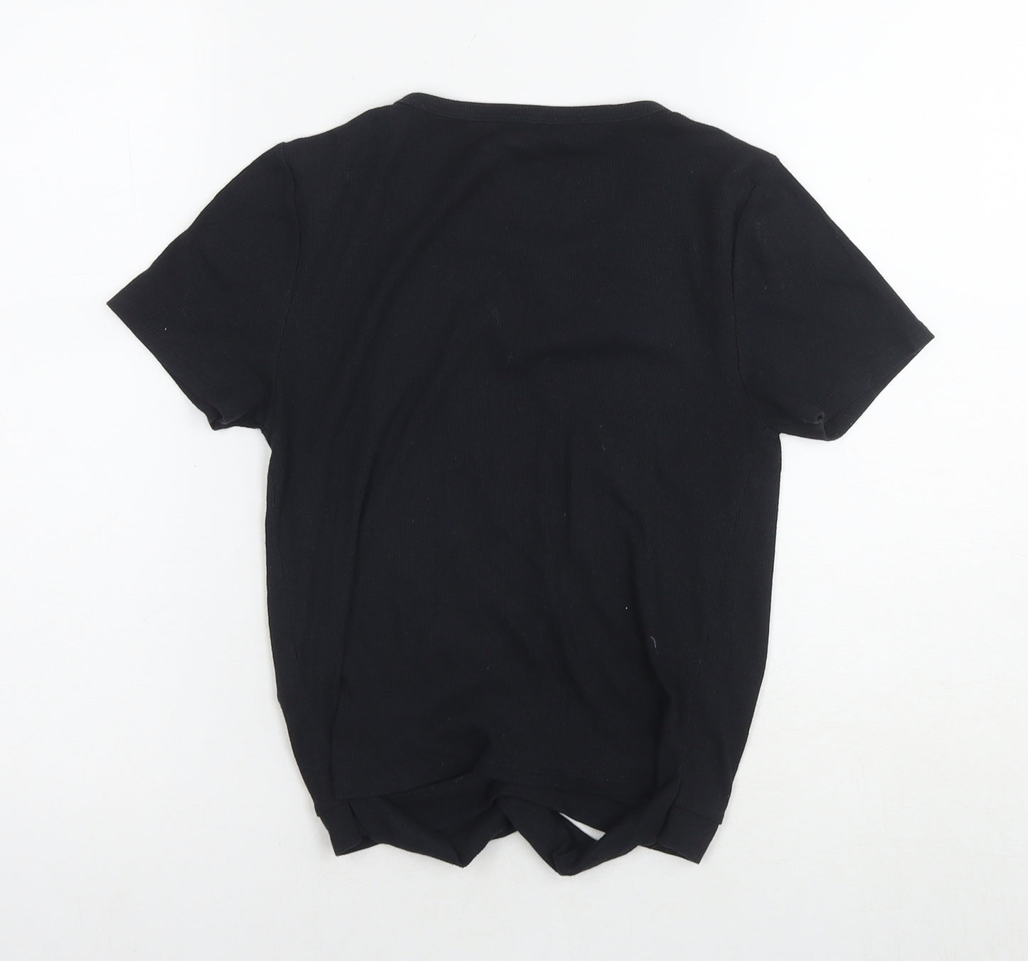 Hollister Womens Black Cotton Basic T-Shirt Size M Round Neck