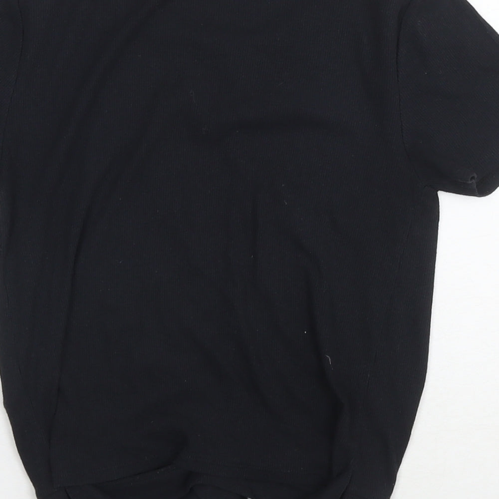 Hollister Womens Black Cotton Basic T-Shirt Size M Round Neck