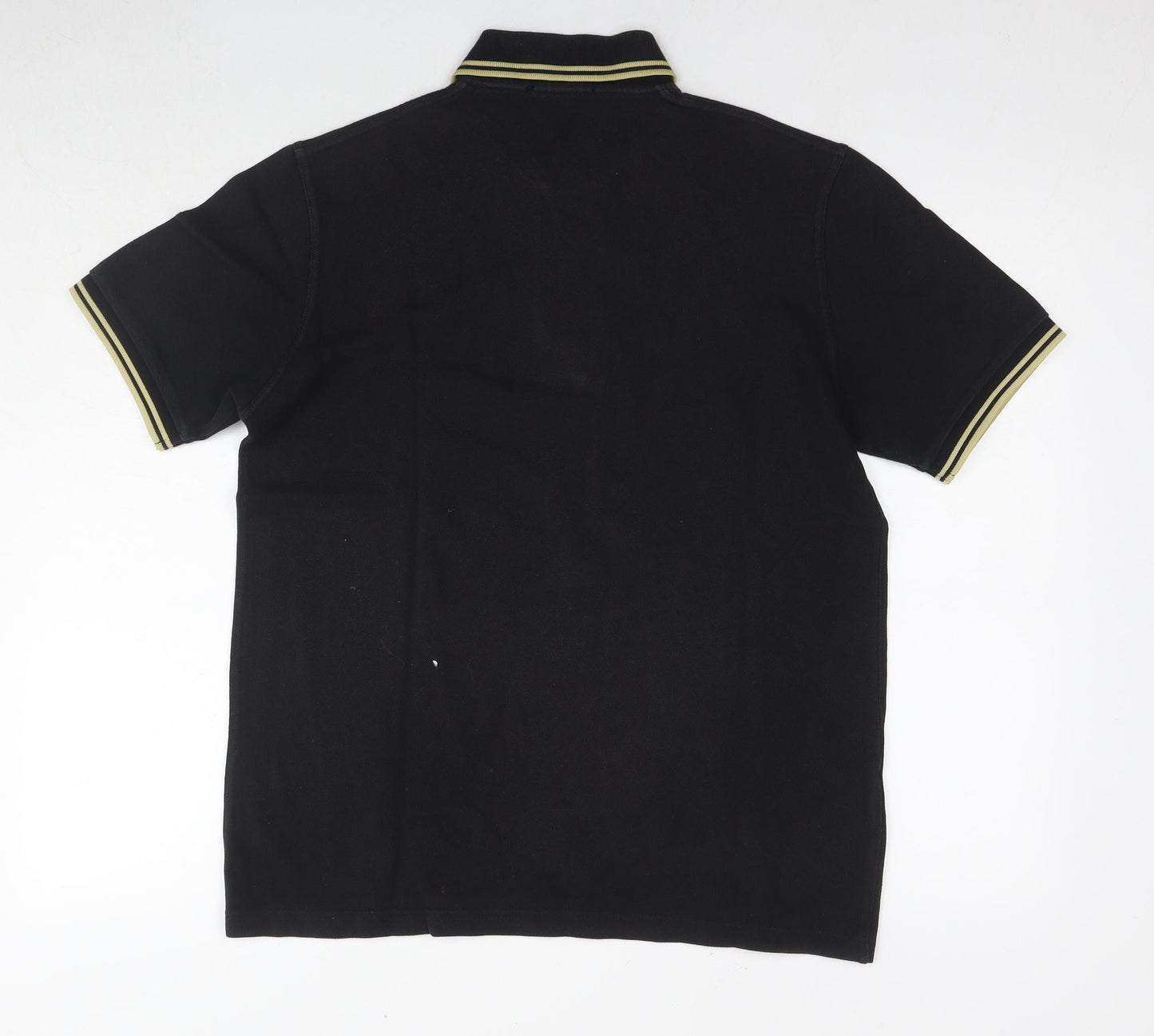 Fred Perry Mens Black Cotton Polo Size L Collared Pullover