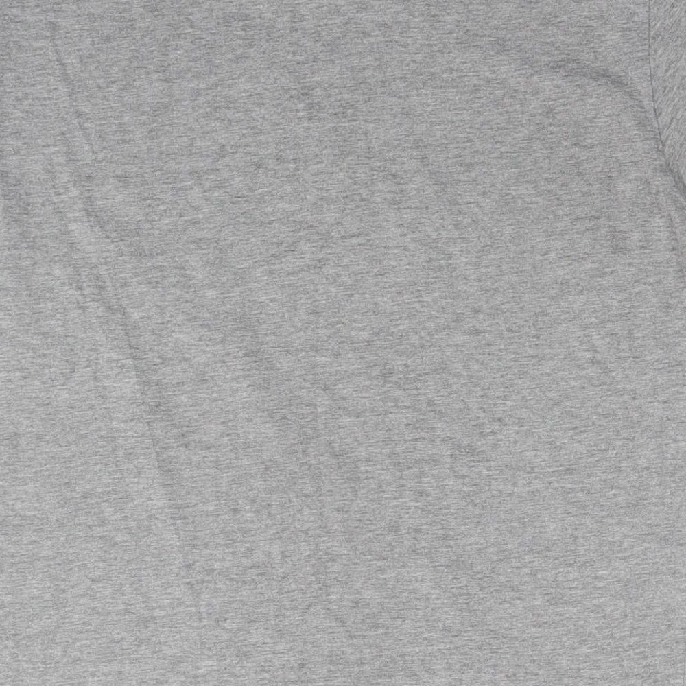 JACK & JONES Mens Grey Cotton T-Shirt Size M Round Neck - Logo