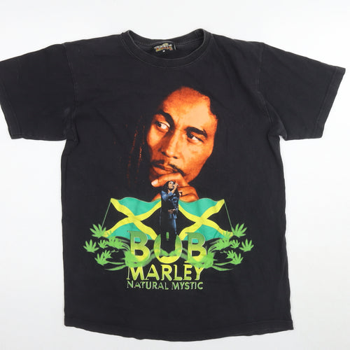 Bob Marley Mens Black Cotton T-Shirt Size M Round Neck - Bob Marley Brazil