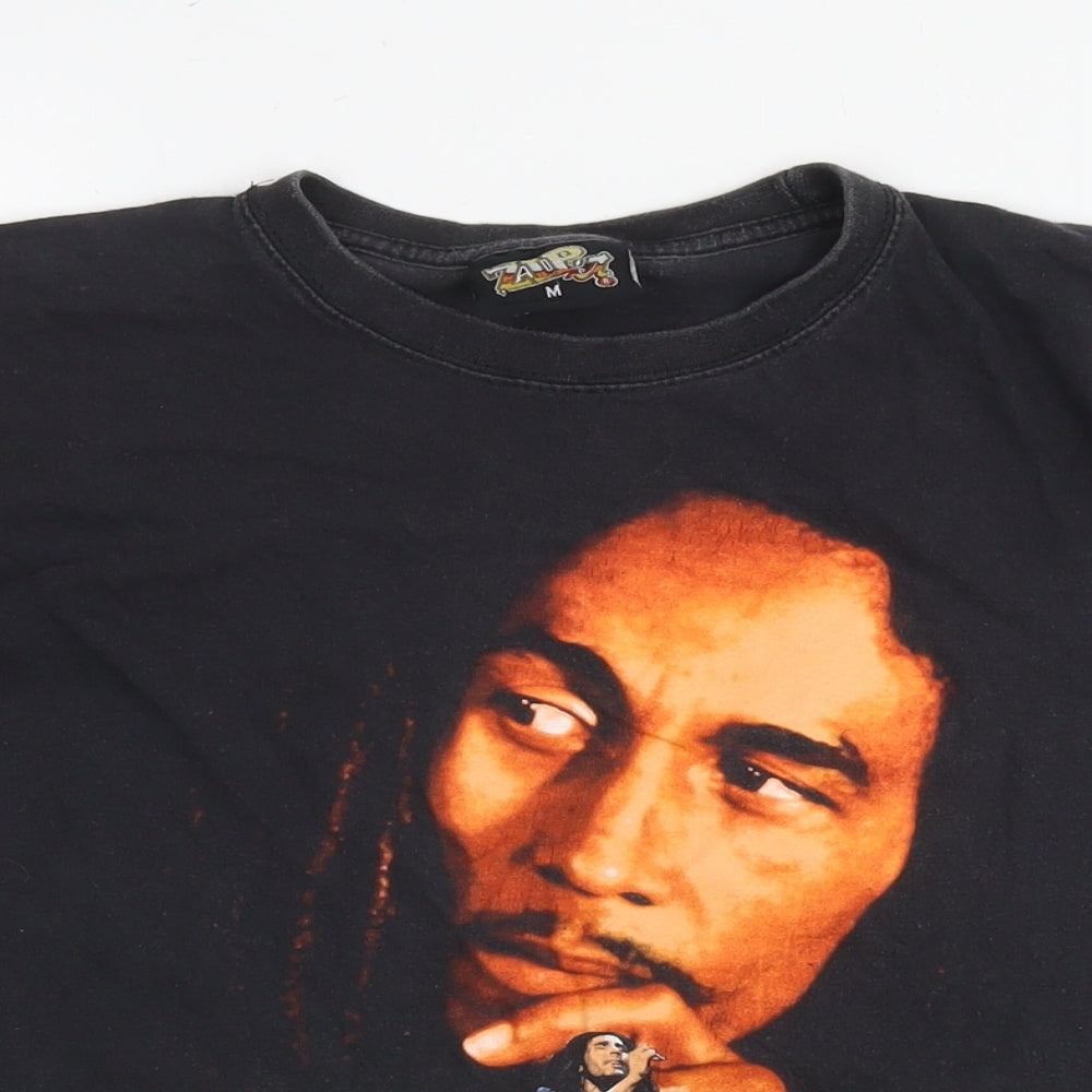 Bob Marley Mens Black Cotton T-Shirt Size M Round Neck - Bob Marley Brazil