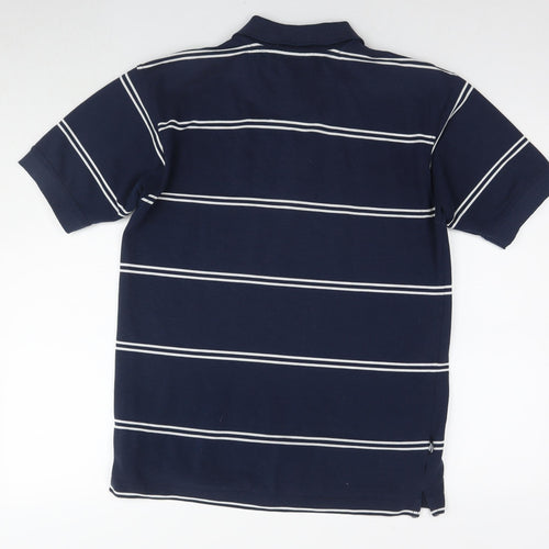 HEAD Mens Blue Striped Cotton Polo Size M Collared Pullover