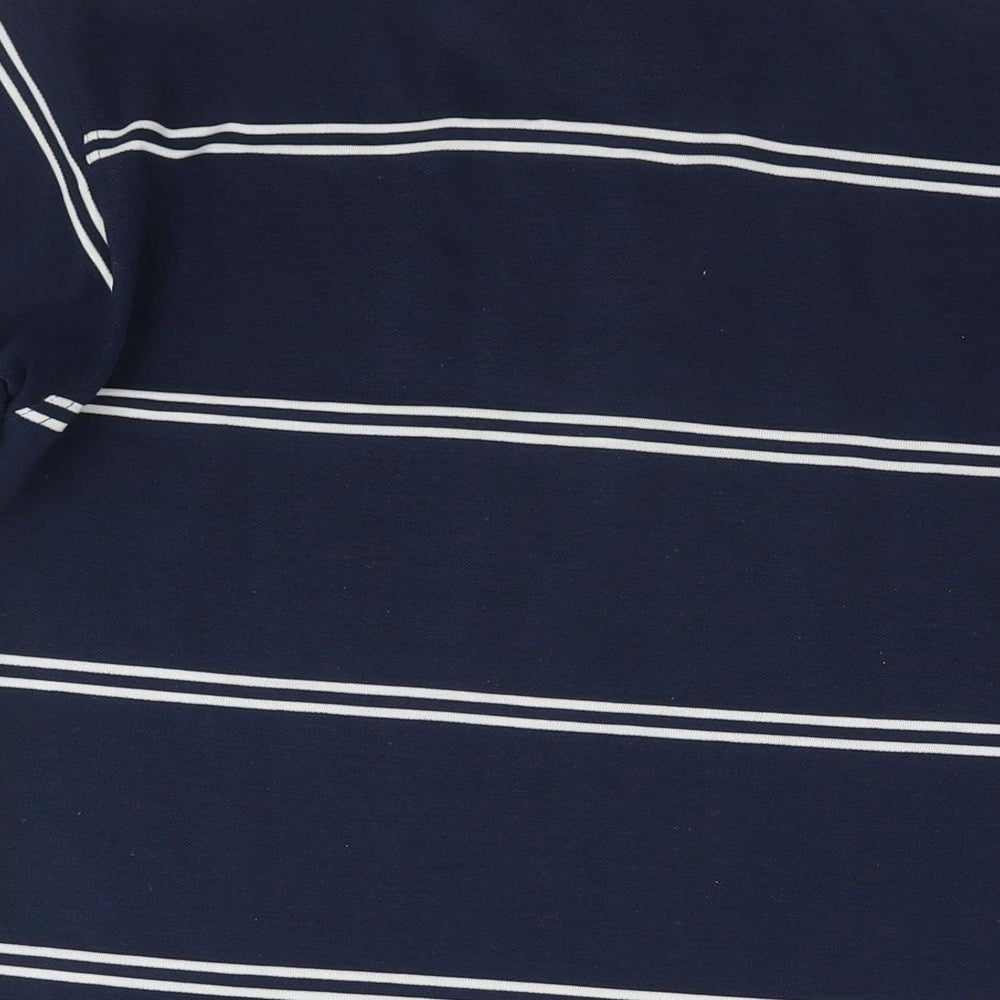 HEAD Mens Blue Striped Cotton Polo Size M Collared Pullover