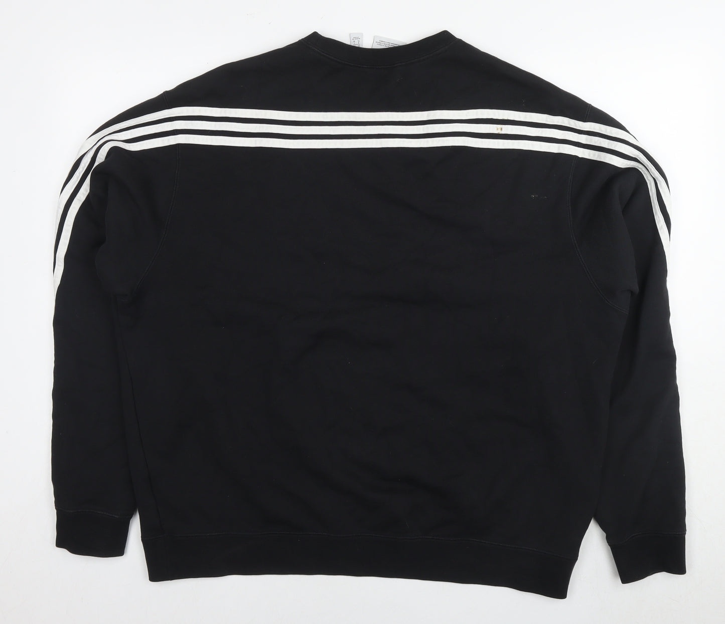 adidas Mens Black Cotton Pullover Sweatshirt Size XL