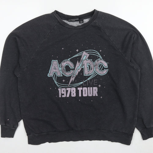 acdc Womens Grey Cotton Pullover Sweatshirt Size 6 Pullover - AC/DC 1978 Tour Size 6-8