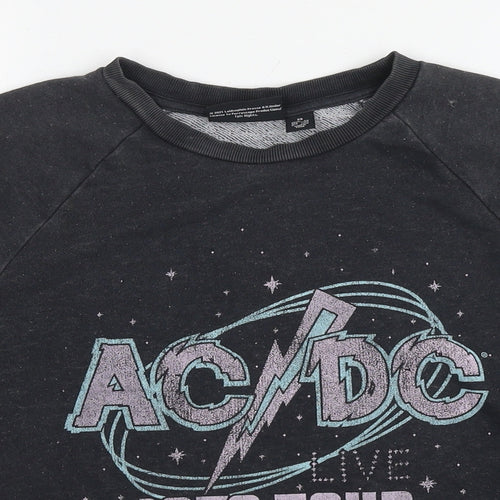 acdc Womens Grey Cotton Pullover Sweatshirt Size 6 Pullover - AC/DC 1978 Tour Size 6-8