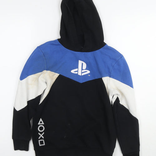 PlayStation Boys Black Cotton Pullover Hoodie Size 10-11 Years Pullover - Logo