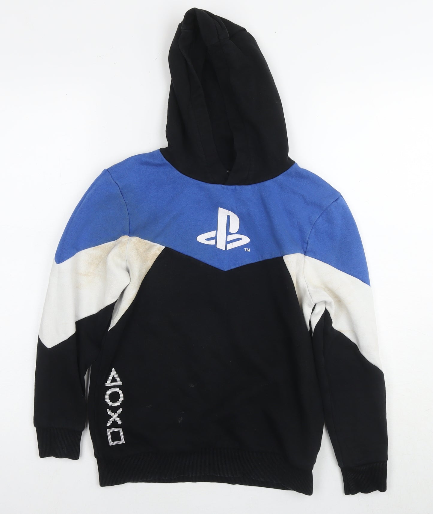 PlayStation Boys Black Cotton Pullover Hoodie Size 10-11 Years Pullover - Logo