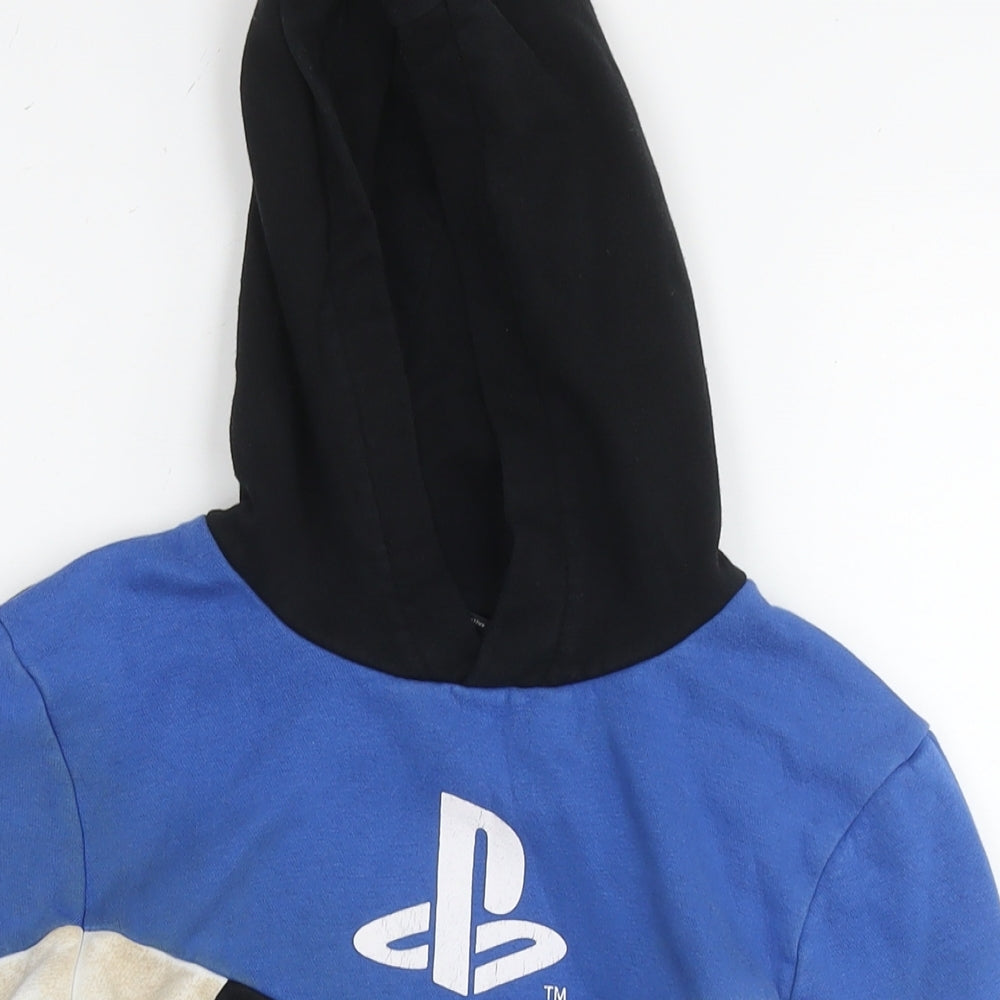 PlayStation Boys Black Cotton Pullover Hoodie Size 10-11 Years Pullover - Logo