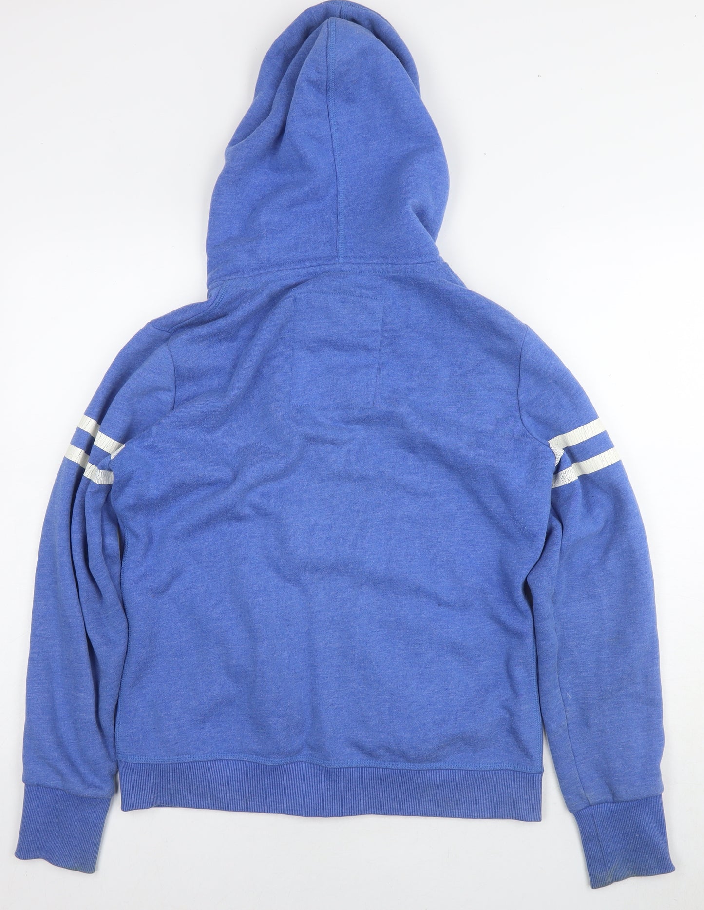 Superdry Womens Blue Cotton Full Zip Hoodie Size L Pullover - Logo