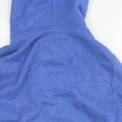 Superdry Womens Blue Cotton Full Zip Hoodie Size L Pullover - Logo