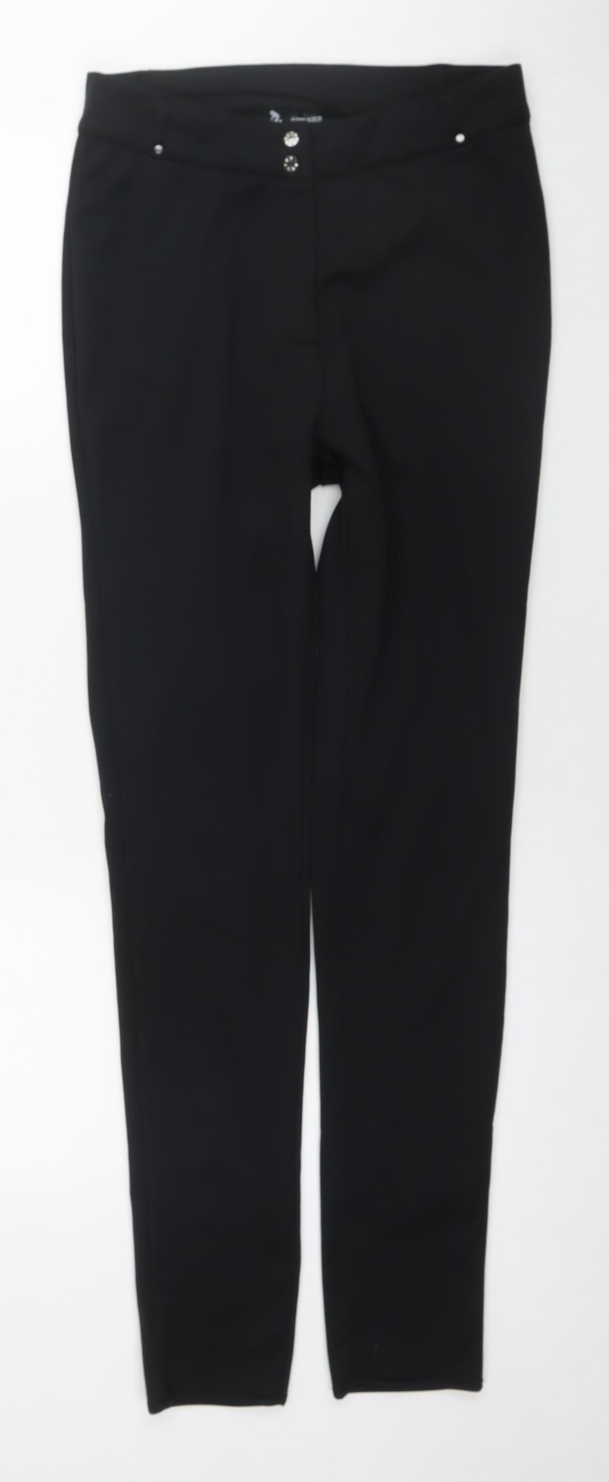 Dare 2B Womens Black Polyester Snow Pants Trousers Size 8 L32 in Regular Zip - Softshell