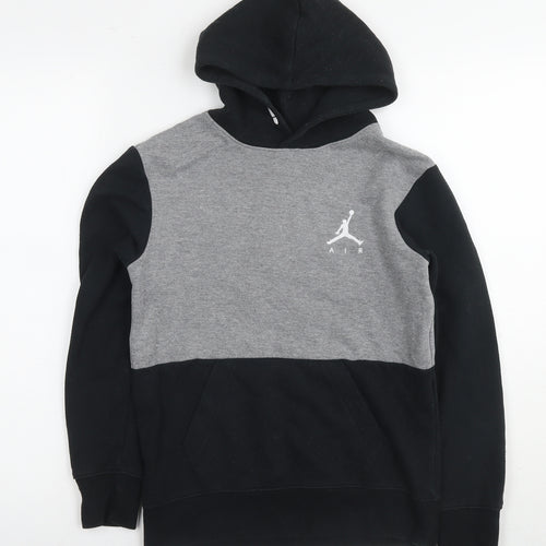 Jordan Boys Black Colourblock Cotton Pullover Hoodie Size 10-11 Years Pullover - Age 10-12 Years