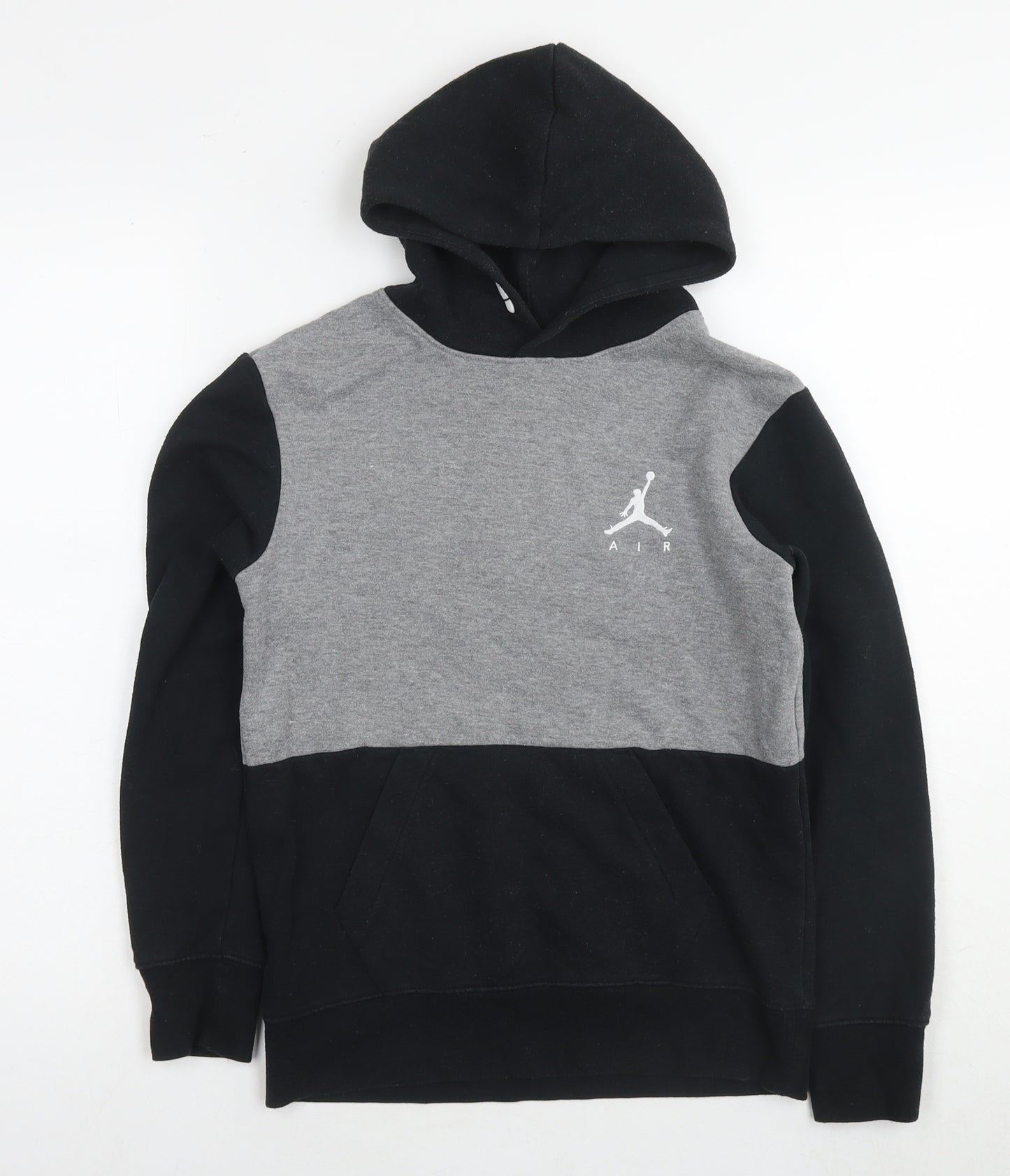 Jordan Boys Black Colourblock Cotton Pullover Hoodie Size 10-11 Years Pullover - Age 10-12 Years