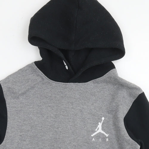 Jordan Boys Black Colourblock Cotton Pullover Hoodie Size 10-11 Years Pullover - Age 10-12 Years