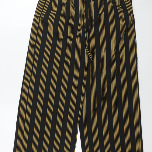 Urban Outfitters Womens Black Striped Polyester Trousers Size XS L25 in Regular Drawstring