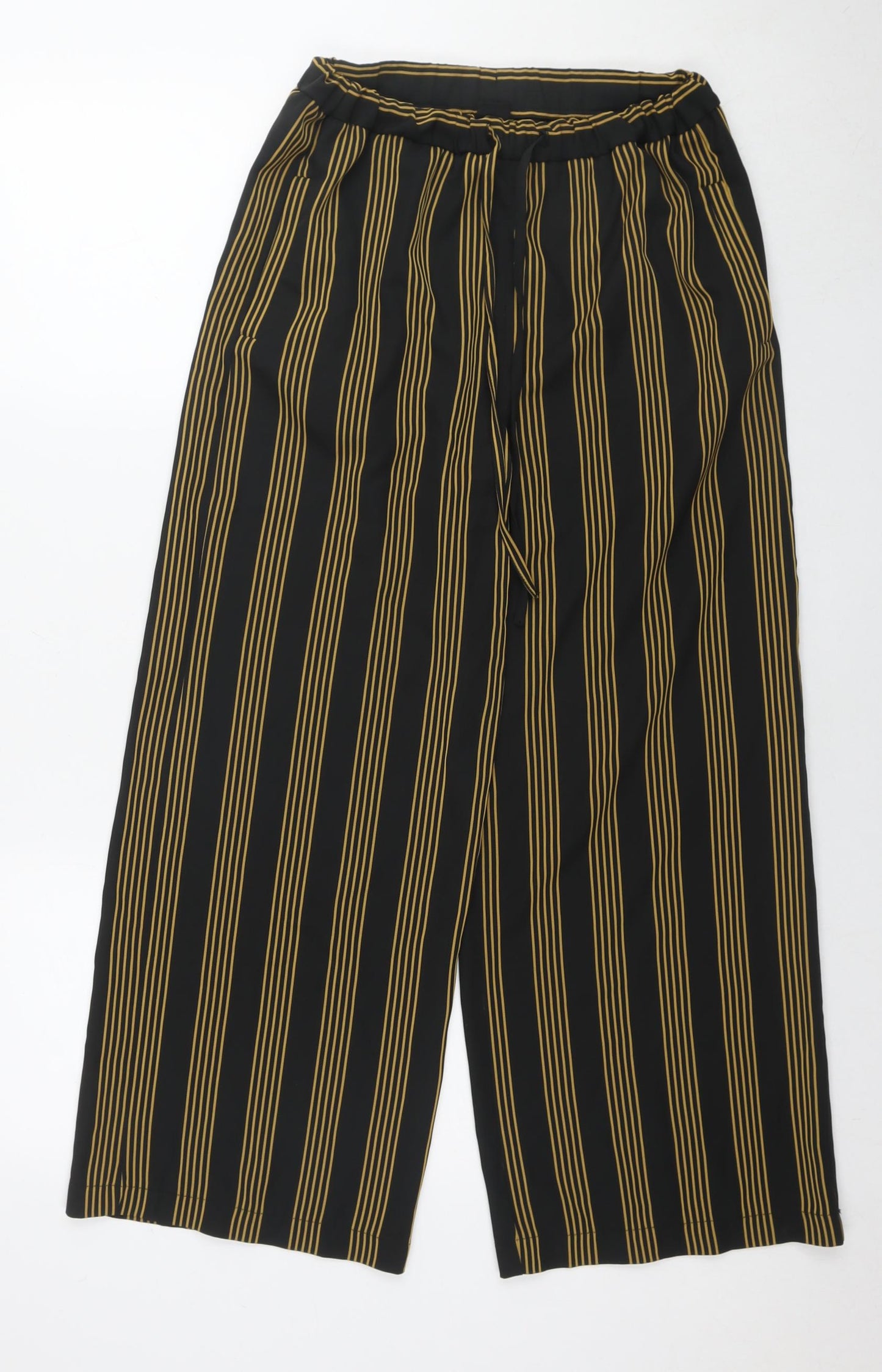 Urban Outfitters Womens Black Striped Polyester Trousers Size XS L25 in Regular Drawstring