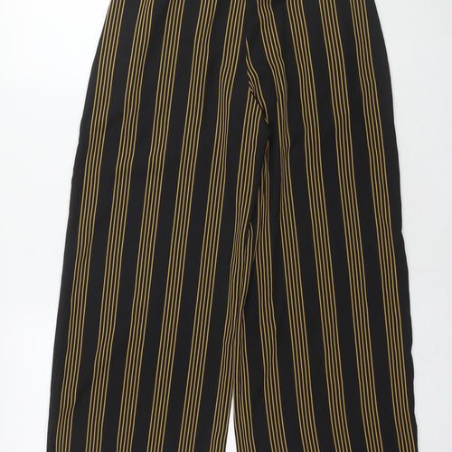 Urban Outfitters Womens Black Striped Polyester Trousers Size XS L25 in Regular Drawstring