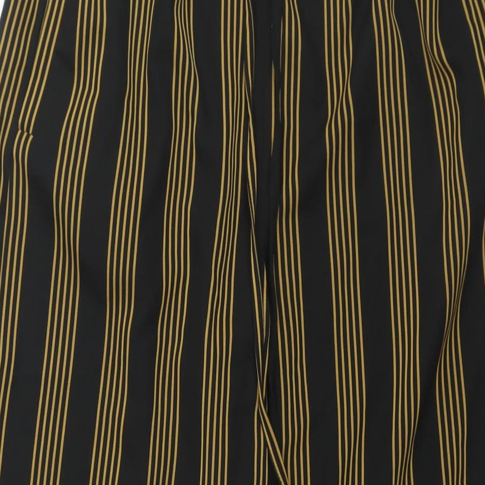 Urban Outfitters Womens Black Striped Polyester Trousers Size XS L25 in Regular Drawstring